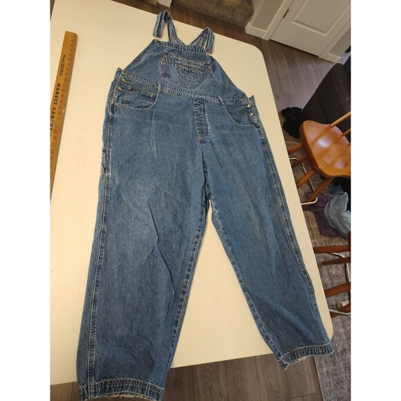 R.V.T . Denim Bibs Overalls Blue Women's Size 24 100% Cotton - Picture 1 of 11